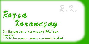 rozsa koronczay business card